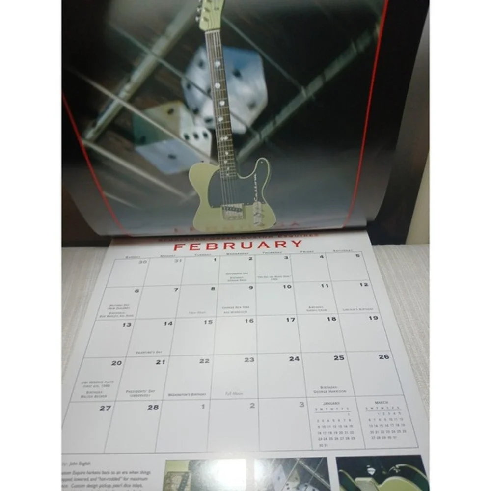 Vintage‎ 2005 Fender Guitar Custom Shop Calendar 16 Months Euc 2033
